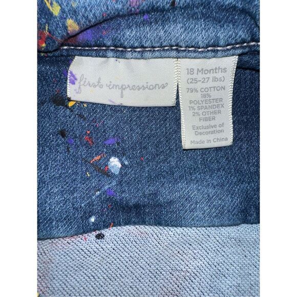 Graffiti Paint Splatter World Denim Jacket custom Design Girls 18 months - Picture 6 of 6